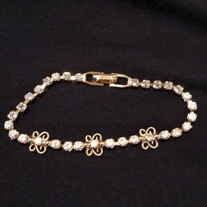 Gold Plated Butterfly CZ 7” bracelet